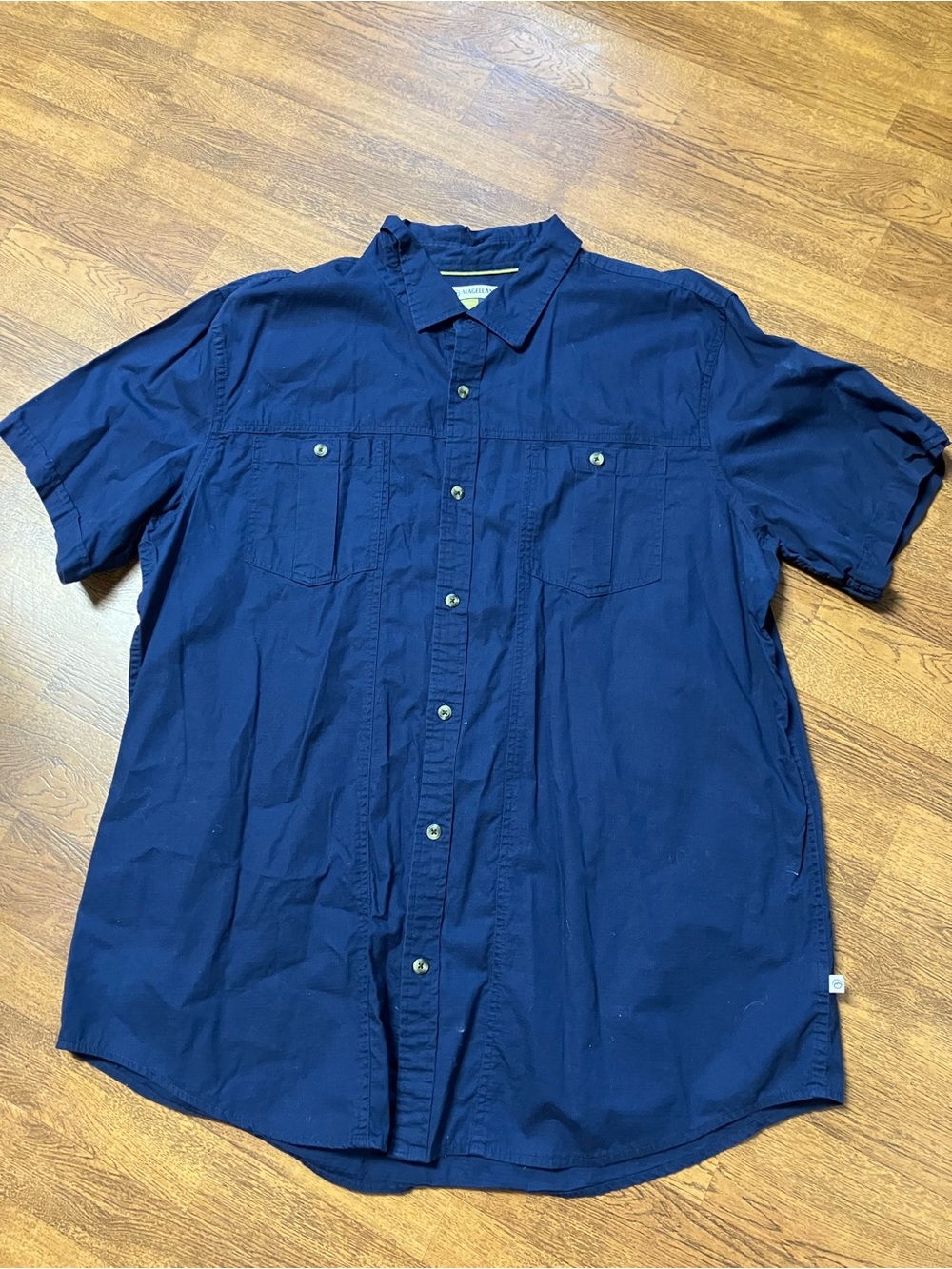 Magellan Outdoors Shirt MagShield Loose Fit Adventure Gear Size 2XL Navy Blue